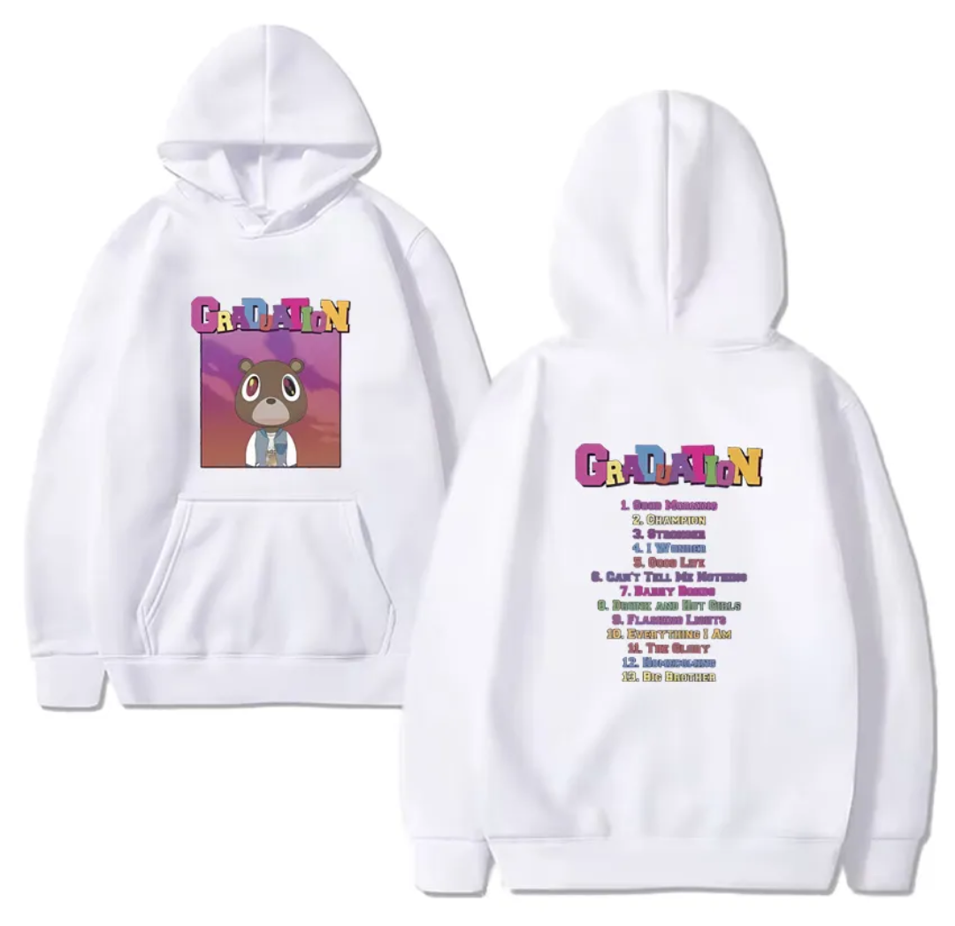 Abschluss weißer Hoodie
